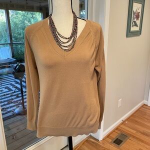 Banana Republic Camel Colored V-Neck Sweater Size S